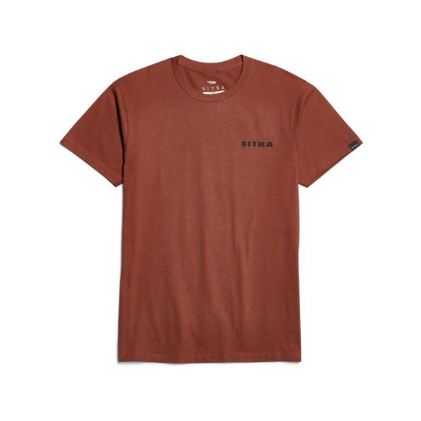 T Shirts Sitka Cedar Rub Męskie Brązowe | 25043QWCZ