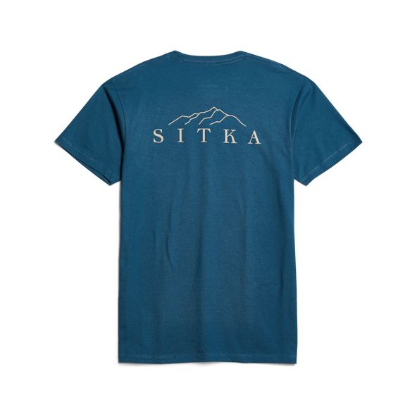 T Shirts Sitka Elevation Męskie Niebieskie | 52481EKCT