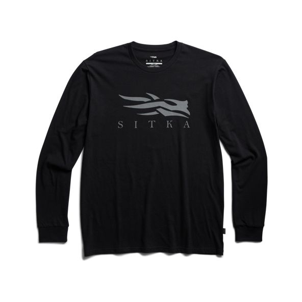 T Shirts Sitka Icon Long Sleeve Męskie Czarne | 29360SNIF