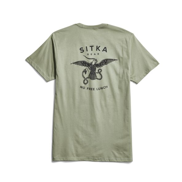 T Shirts Sitka No Free Lunch Pocket Męskie Zielone | 40597KWIY