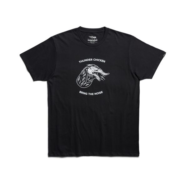 T Shirts Sitka Thunder Chicken Męskie Czarne | 97840XTLY