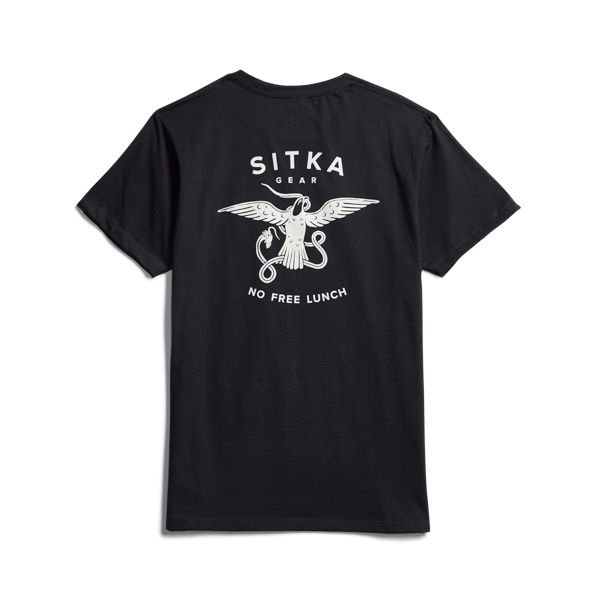 T Shirts Sitka No Free Lunch Pocket Męskie Czarne | 63207ODNK